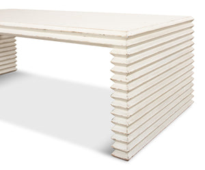 Sarreid Stacked Cocktail Table: Charming Antique White Finish With Reclaimed Pine For Timeless Elegance White  53464-3