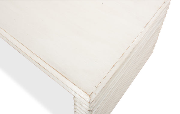 Sarreid Stacked Cocktail Table: Charming Antique White Finish With Reclaimed Pine For Timeless Elegance White  53464-3