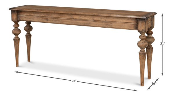 Sarreid Hudson Console Brown - Stylish Pine Finish Console Table For Living Room Storage & Decor Display Brown  53466-2