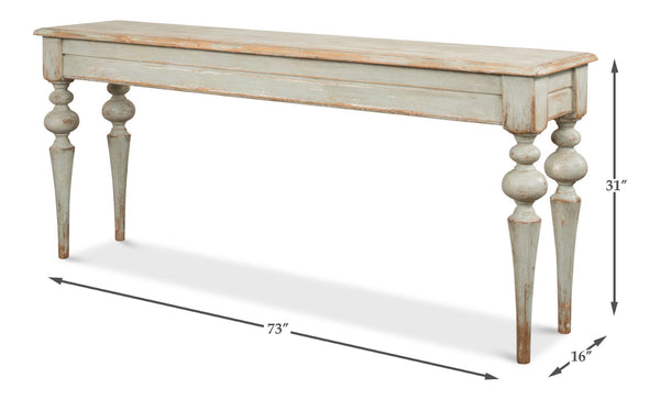 Sarreid Hudson Console Sage - Stylish Pine Storage Solution With Elegant Sage Finish For Your Home Decor Green  53466-4