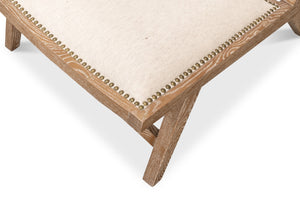Sarreid Mia Chair - Cream Cotton-linen Blend With Oak & White Wash Finish For Elegant Home Decor Style Beige  53476