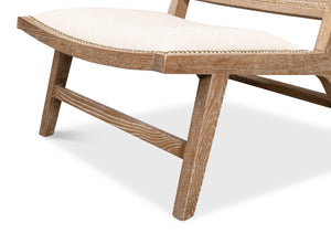 Sarreid Mia Chair - Cream Cotton-linen Blend With Oak & White Wash Finish For Elegant Home Decor Style Beige  53476