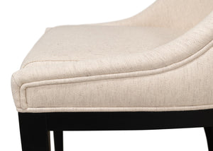 Sarreid Claire Dining Chair - Elegant Cream Fabric With Maple & Black Finish For Modern Dining Spaces Beige  53477