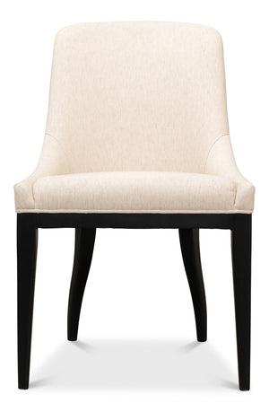 Sarreid Claire Dining Chair - Elegant Cream Fabric With Maple & Black Finish For Modern Dining Spaces Beige  53477