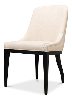 Sarreid Claire Dining Chair - Elegant Cream Fabric With Maple & Black Finish For Modern Dining Spaces Beige  53477