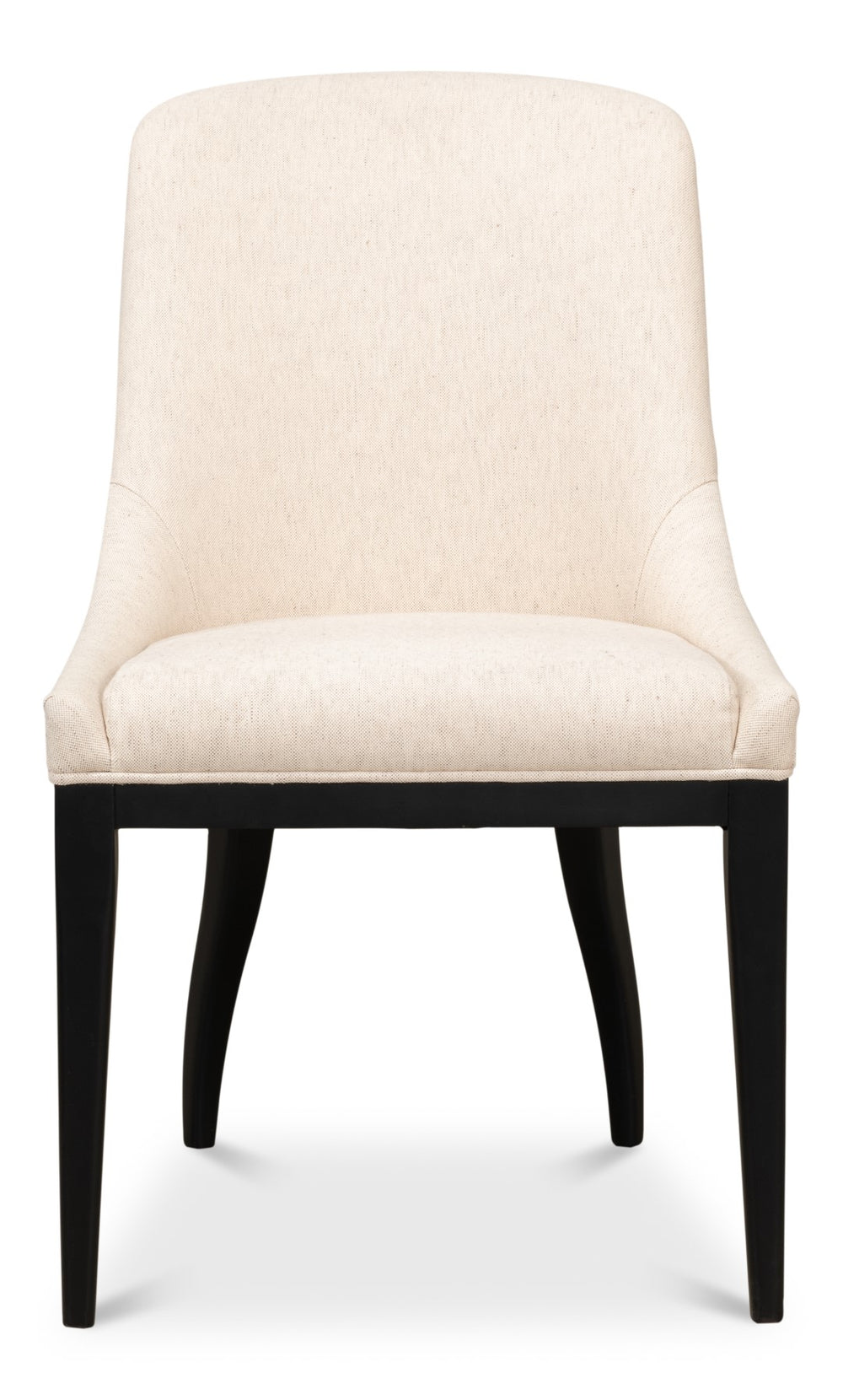 Sarreid Claire Dining Chair - Elegant Cream Fabric With Maple & Black Finish For Modern Dining Spaces Beige  53477