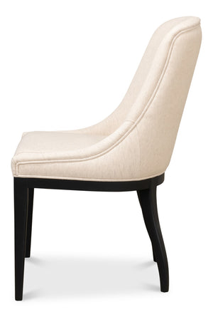 Sarreid Claire Dining Chair - Elegant Cream Fabric With Maple & Black Finish For Modern Dining Spaces Beige  53477