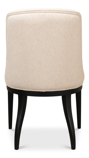 Sarreid Claire Dining Chair - Elegant Cream Fabric With Maple & Black Finish For Modern Dining Spaces Beige  53477