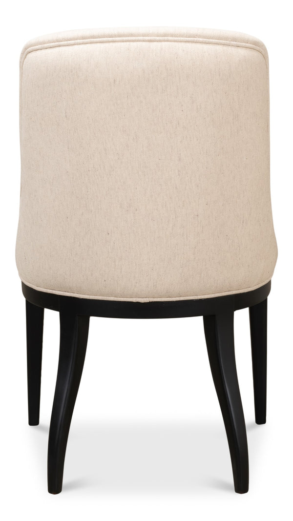 Sarreid Claire Dining Chair - Elegant Cream Fabric With Maple & Black Finish For Modern Dining Spaces Beige  53477