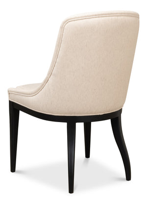 Sarreid Claire Dining Chair - Elegant Cream Fabric With Maple & Black Finish For Modern Dining Spaces Beige  53477