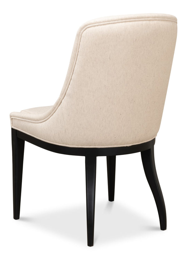 Sarreid Claire Dining Chair - Elegant Cream Fabric With Maple & Black Finish For Modern Dining Spaces Beige  53477