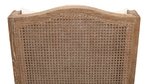 Sarreid Ava Chair - Luxurious Cream Cotton & Linen Blend With Oak Whitewash Finish For Stylish Comfort Beige  53479