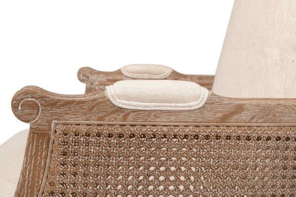 Sarreid Ava Chair - Luxurious Cream Cotton & Linen Blend With Oak Whitewash Finish For Stylish Comfort Beige  53479