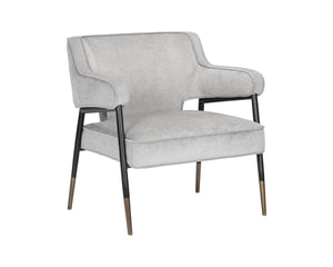 Sunpan DEROME Mid-Century Modern Lounge Chair in Polo Club Stone - Stylish, Durable, and Easy Care Seating 107315