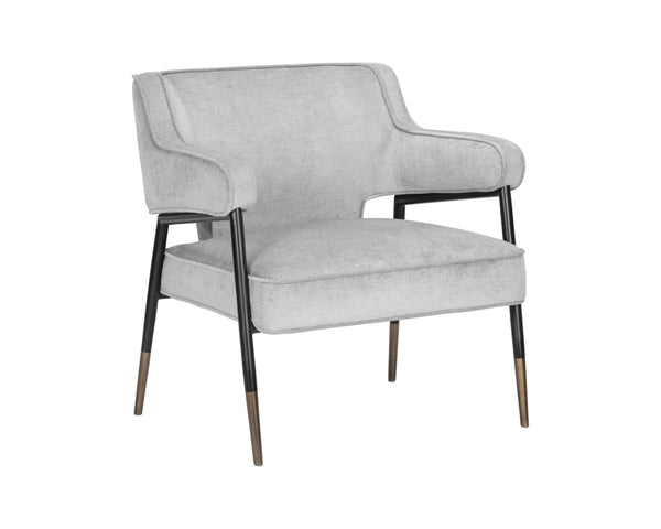 Sunpan DEROME Mid-Century Modern Lounge Chair in Polo Club Stone - Stylish, Durable, and Easy Care Seating 107315