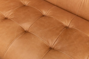 Sarreid Isaac Leather Sofa - Luxurious Light Harness Brown With Oak & White Wash Finish For Elegant Living Brown  53480