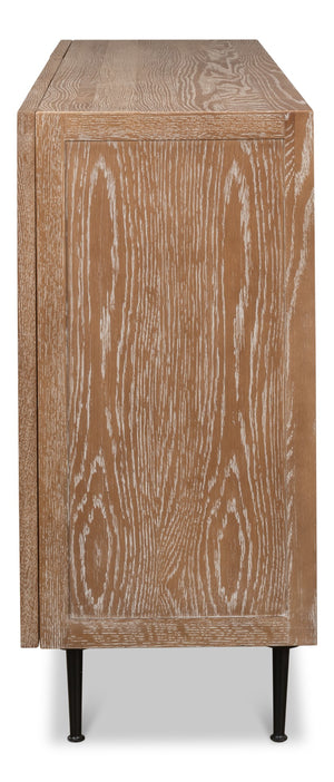 Sarreid Anton Sideboard - Elegant Oak Design With White Wash Finish For Modern Home Décor And Storage Solutions Brown  53483