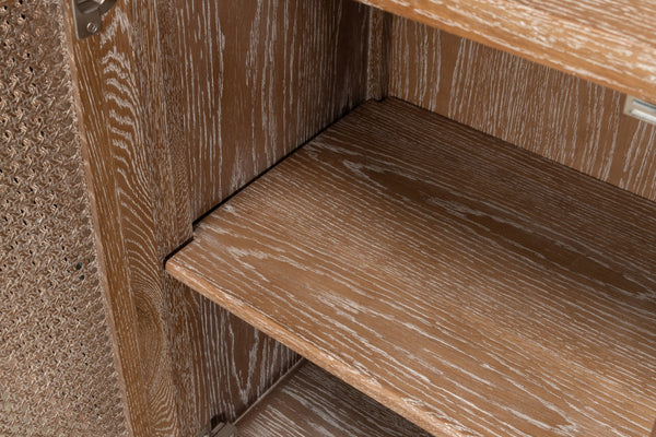 Sarreid Anton Sideboard - Elegant Oak Design With White Wash Finish For Modern Home Décor And Storage Solutions Brown  53483