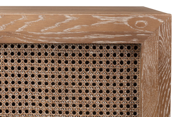 Sarreid Anton Sideboard - Elegant Oak Design With White Wash Finish For Modern Home Décor And Storage Solutions Brown  53483