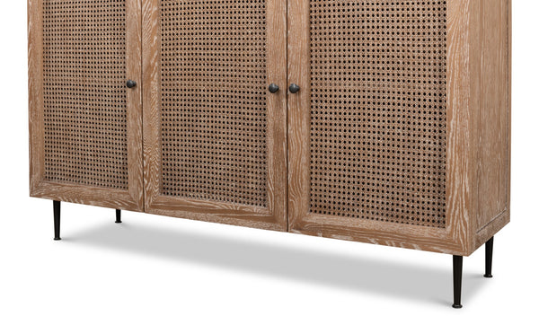 Sarreid Anton Sideboard - Elegant Oak Design With White Wash Finish For Modern Home Décor And Storage Solutions Brown  53483