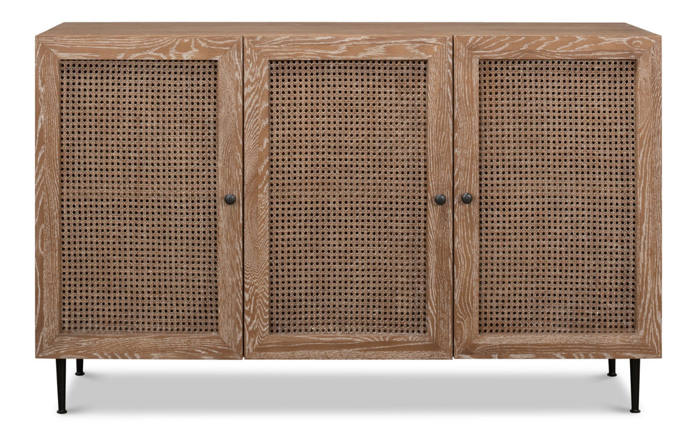 Sarreid Anton Sideboard - Elegant Oak Design With White Wash Finish For Modern Home Décor And Storage Solutions Brown  53483