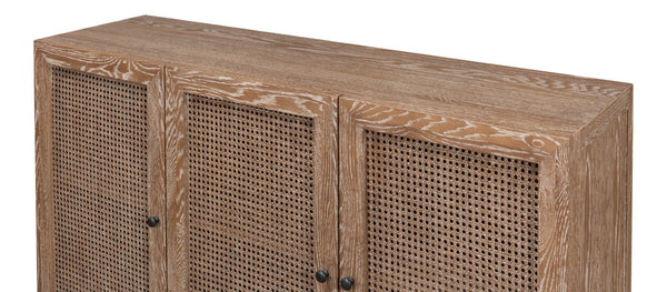 Sarreid Anton Sideboard - Elegant Oak Design With White Wash Finish For Modern Home Décor And Storage Solutions Brown  53483