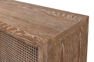 Sarreid Anton Sideboard - Elegant Oak Design With White Wash Finish For Modern Home Décor And Storage Solutions Brown  53483