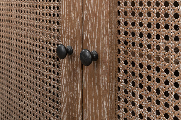 Sarreid Anton Sideboard - Elegant Oak Design With White Wash Finish For Modern Home Décor And Storage Solutions Brown  53483