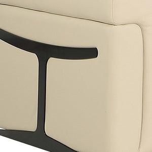 HomeRoots Beige Italian Leather Modular L-Shaped Sectional Sofa – Power Recline, USB Charging, Modern Comfort Beige 534846