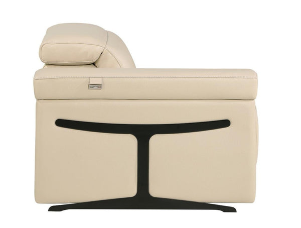 HomeRoots Beige Italian Leather Modular L-Shaped Sectional Sofa – Power Recline, USB Charging, Modern Comfort Beige 534846