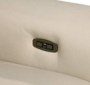 HomeRoots Beige Italian Leather L-Shaped Modular Sectional Sofa with Console for Luxurious Living Spaces Beige 534851