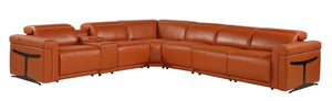 HomeRoots Camel Italian Leather Modular L-Shaped Sectional Sofa: Luxurious Comfort & Style for Modern Living CAMEL 534861