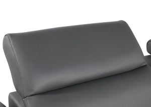 HomeRoots Gray Italian Leather Modular L-Shaped Sectional with Recline, USB Charging & Elegant Design Features Dark Grey 534864