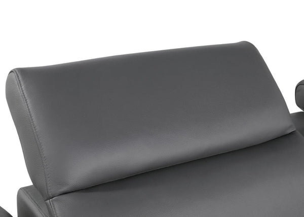 HomeRoots Gray Italian Leather Modular L-Shaped Sectional with Recline, USB Charging & Elegant Design Features Dark Grey 534864