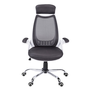 English Elm Office Juvenile Ergonomic Desk Chair with Breathable Mesh Back, Padded Seat, Swivel Mobility and Tilt Control White 28 L x 13 W x 25 H B2710P219671