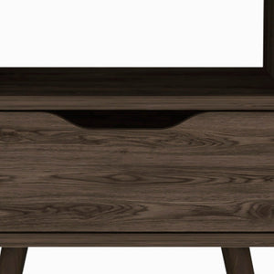 Homeroots 25" Brown One Drawer Faux Wood Nightstand   534882