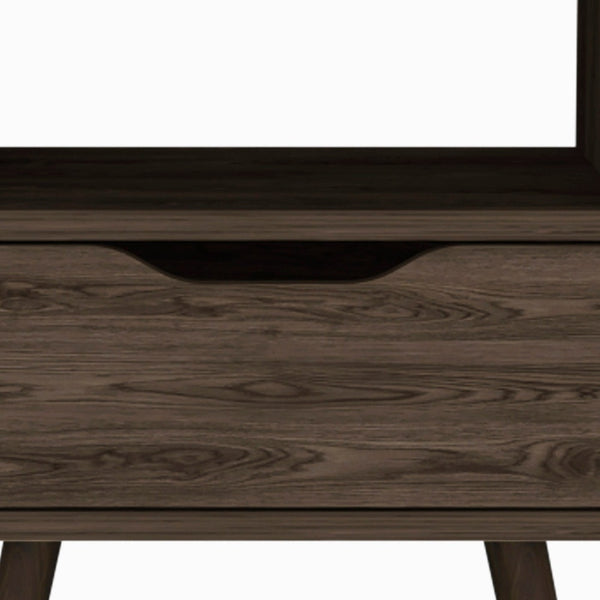 Homeroots 25" Brown One Drawer Faux Wood Nightstand   534882