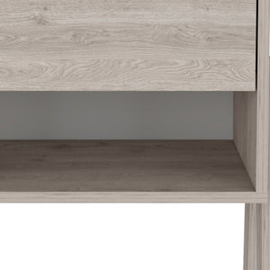 Homeroots 22" Light Gray One Drawer Faux Wood Nightstand   534888