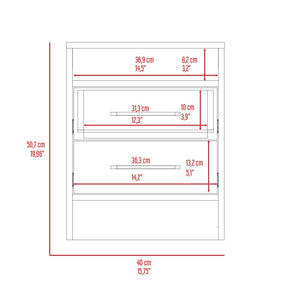 Homeroots 20" Oak Two Drawer Faux Wood Nightstand   534895