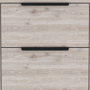 Homeroots 19" Light Gray Two Drawer Faux Wood Nightstand   534906