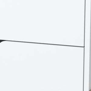 Homeroots 20" White And Natural Two Drawer Faux Wood Nightstand   534908