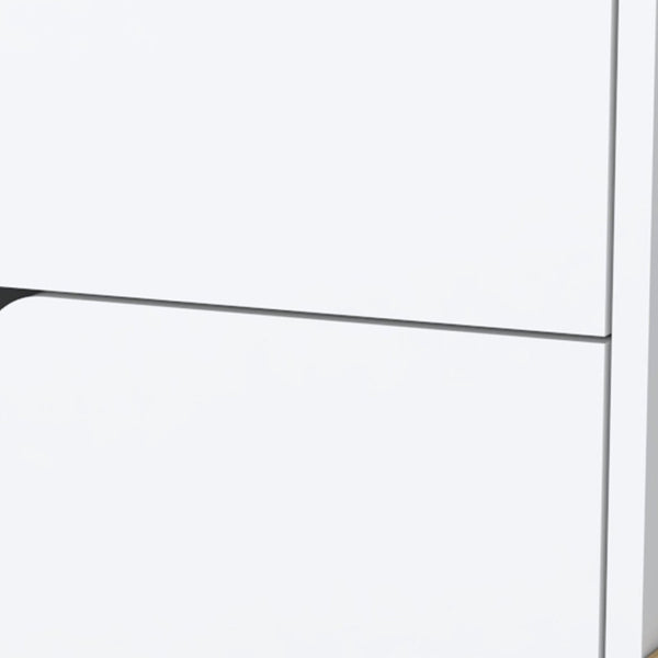 Homeroots 20" White And Natural Two Drawer Faux Wood Nightstand   534908