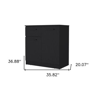 Homeroots 36" Black Drawer Dresser  Manufactured Wood 534917