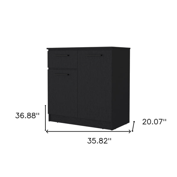 Homeroots 36" Black Drawer Dresser  Manufactured Wood 534917