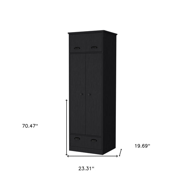 Homeroots 23" Black Drawer Combo Dresser  Manufactured Wood 534919