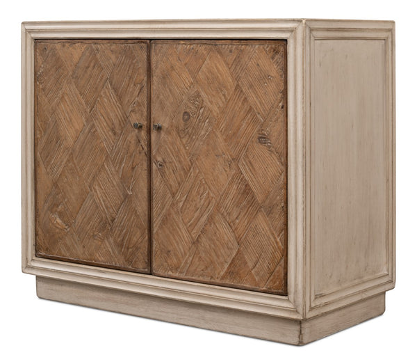 Sarreid Argyle Sideboard - Stylish Stone Grey With Brown Doors, Reclaimed Pine For Modern Elegance Grey  53492-1