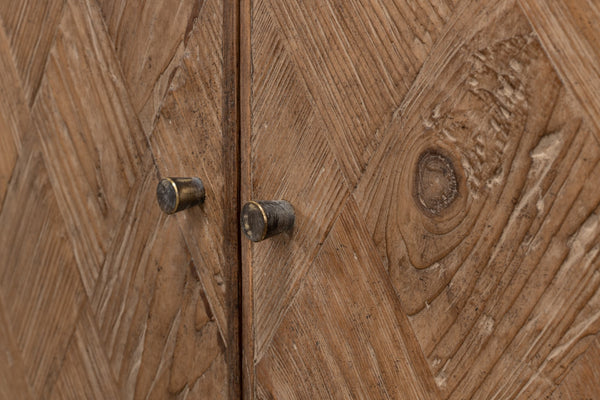 Sarreid Argyle Sideboard - Stylish Stone Grey With Brown Doors, Reclaimed Pine For Modern Elegance Grey  53492-1
