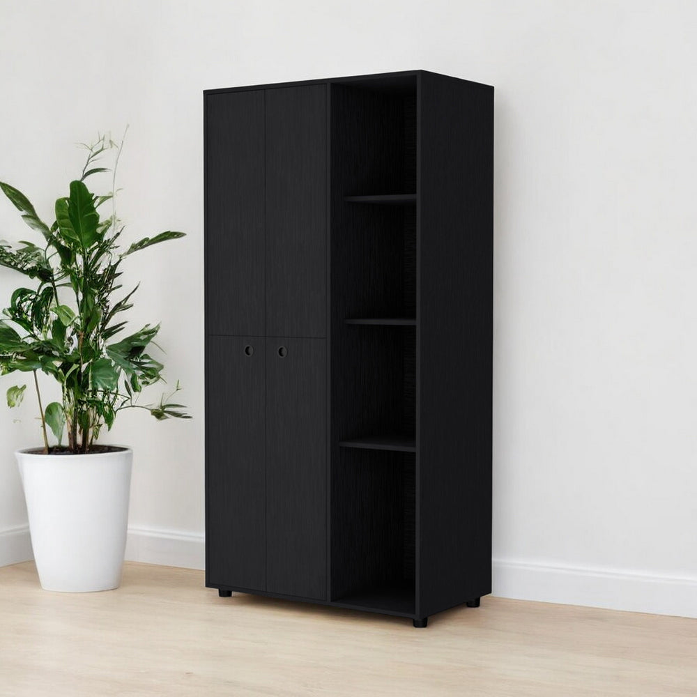 Homeroots 35" Black Drawer Dresser  Manufactured Wood 534921