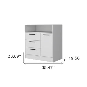 Homeroots 35" White Three Drawer Dresser  Manufactured Wood 534922