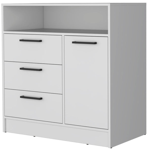 Homeroots 35" White Three Drawer Dresser  Manufactured Wood 534922